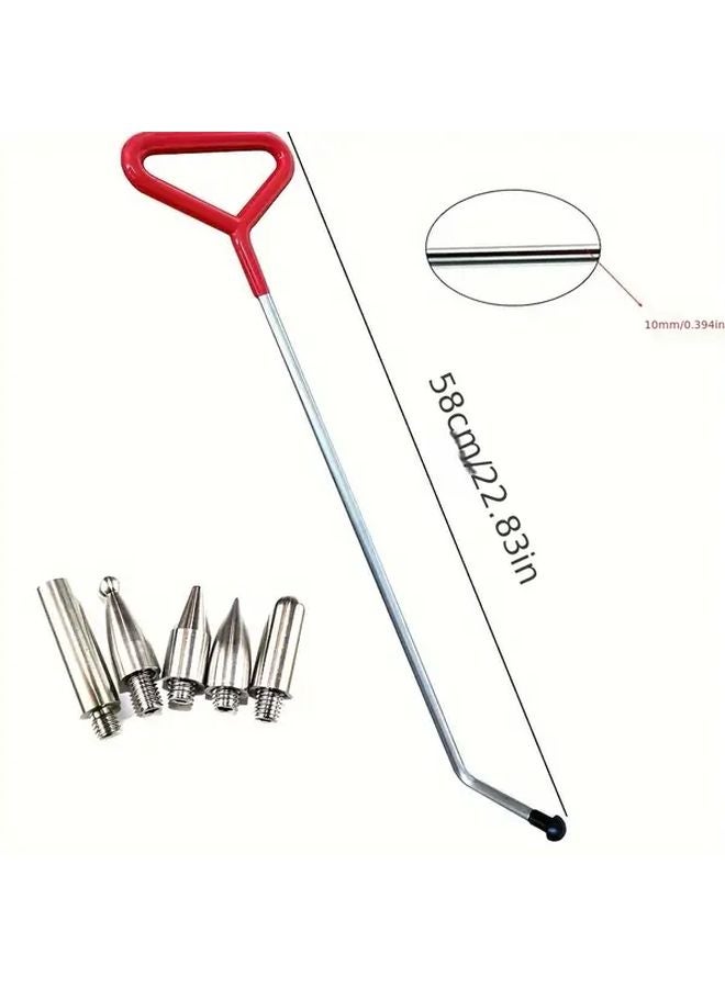 Red Car Dent Repair Tool Hail Dent Pry Bar Set For Sheet Metal Dent Removal - Image 1